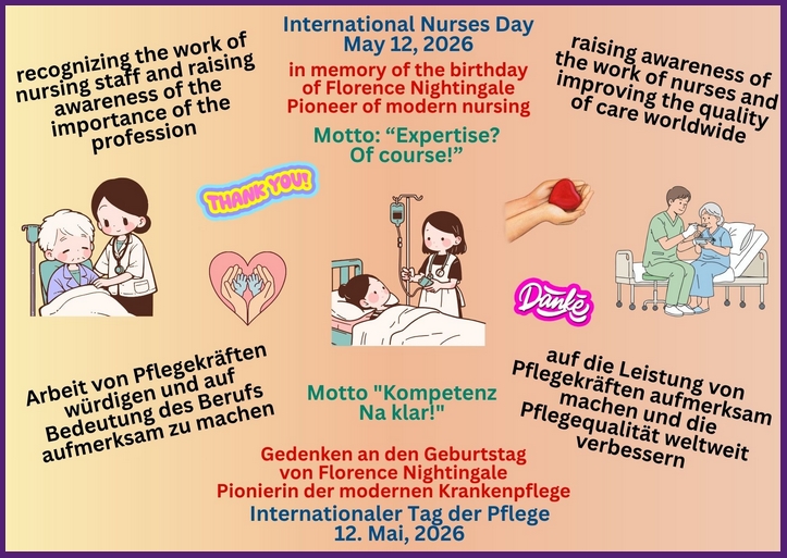 Internationaler Tag der Krankenpflege, 12. Mai, 2026