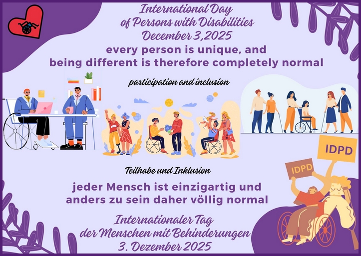 Internationaler Tag der Menschen mit Behinderungen am 3. Dezember 2025