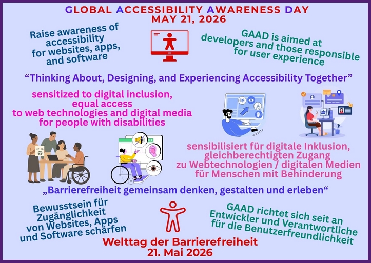Welttag der Barrierefreiheit, 21. Mai, 2026